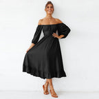 Samantha Puff Sleeve Midi Dress Black