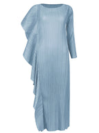 Ladies' High - End Asymmetrical Solid Color Patchwork Dress