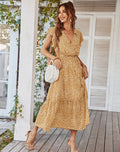 Keatyn Floral Ruffle Maxi Dress Orange