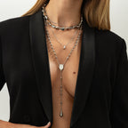 Vintage Inspired Abstract Drop Pendant Necklace