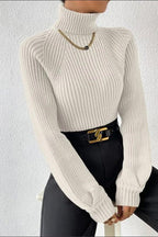 Loose Slim High Collar Knitted Sweater