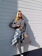 Casual Stylish Half-zip Oversize Sweatshirt