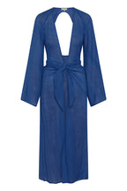 Emily Cotton Linen Blend Free Lace-up Backless Beach Cover-up