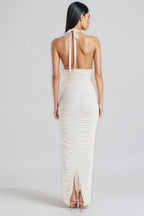 Wooh 3D Floral Neck Maxi Dress