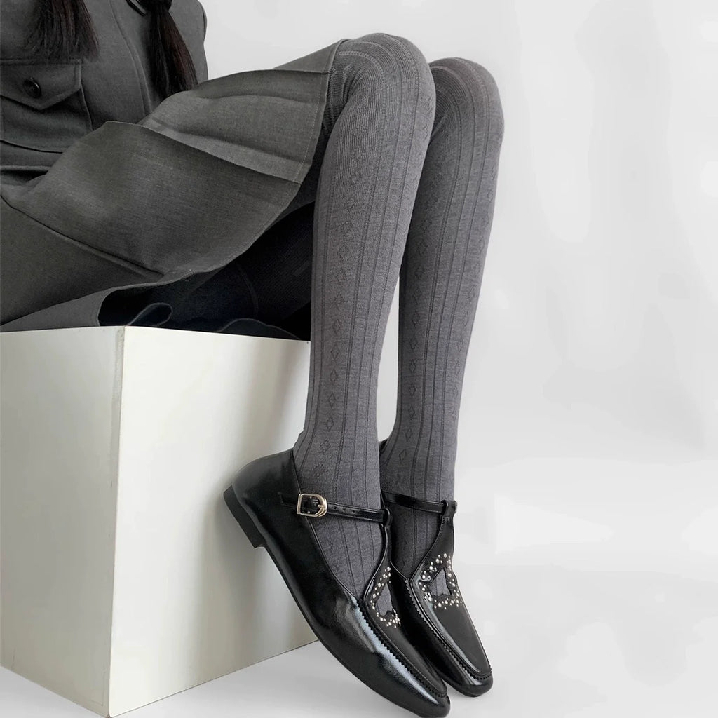 Analee Diamond Patterned Tights