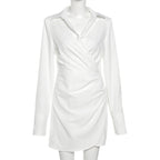 Cheers To Us Crinkled Tie Shirt Dress