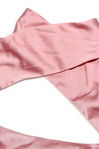 Swan Backless Halter Draped Satin Mini Dress - Pink
