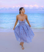 Ladies' Sexy Cup Embroidered Lace Evening Dress, Evening Women's Beach Resort Dress, Tight Skincare Dress