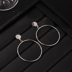 Bold Geometric Gold Alloy Hoop Earrings
