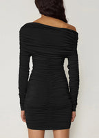 Isla - Off-Shoulder Ruched Mini Dress