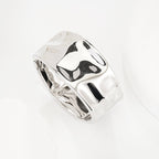 Sleek Textured Metal Spring Open Cuff Bracelet