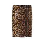Leopard Sequin Bodycon Midi Skirt