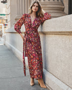 On Pace Floral Twist Front Maxi Dress