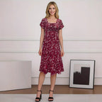 Cecilia Minimalist Women's Floral Pleated Maxi Dress Designer Edit