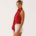 Avie V-Neck Scarf Top