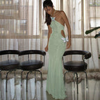 Butterfly Halter Neck Hollow Dress