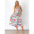 Fresh Sweet Digital Floral Printing Slip Dress