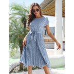 Begoña Effortless Women's Floral Midi Dress with Tie Belt Statement Occasion Edit