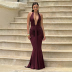 Aster Maxi Dress Maroon