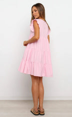 Innocence Linen Blend Babydoll Dress Lavender FINAL