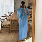 Retro Tea Dress for Puff Sleeve Shirt Set Summer