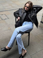 Evelia Retro Faux Leather Jacket