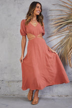 Neoma Cutout Maxi Dress Bright Blush