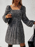 Morris Floral Bell Sleeve Ruched Mini Dress