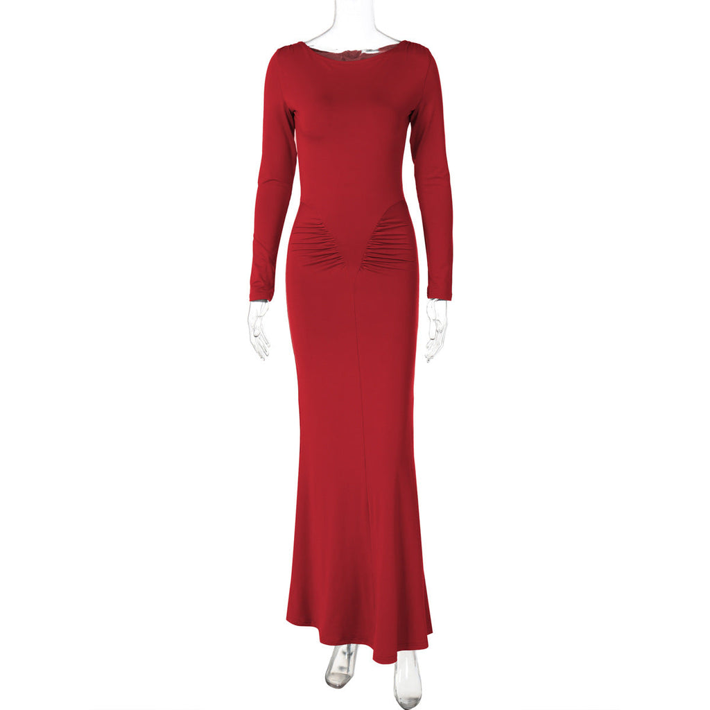 Mildred Pleated Long Sleeve Dress