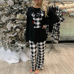 Festive Cozy Printed Comfortable LongSleeve Warm Stylish Christmas Casual Suit