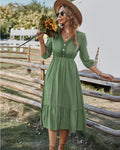 Yunay Satin Boho Maxi Dress Sage
