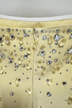 Pamedy Yellow Diamonds Beaded Maxi Dress