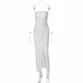 Tube Top Dress Solid Color Pleated Slim Fit Dress