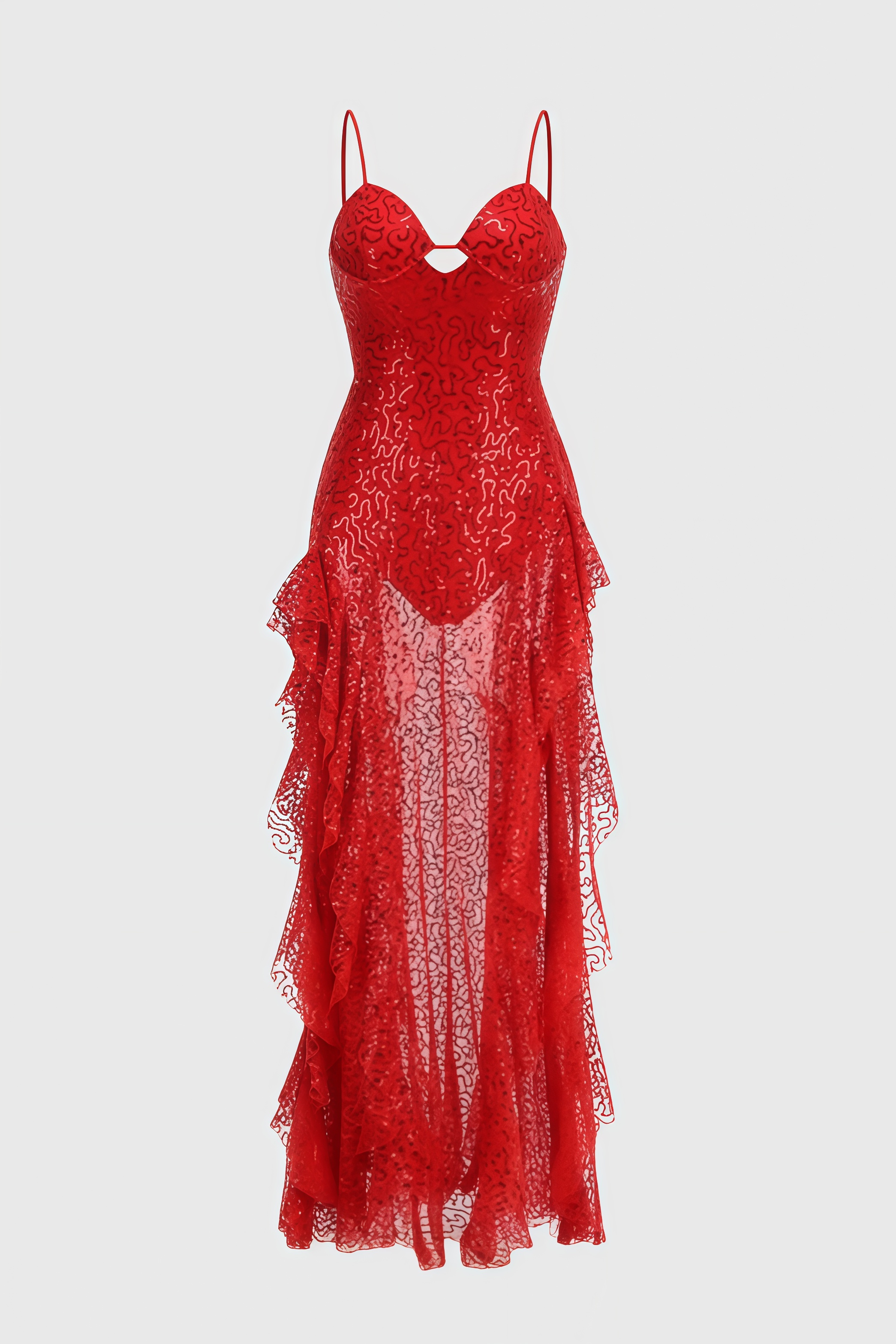 Riorda Halter Sequin High Split Maxi Dress