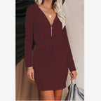 Hope Half Zip Hooded Knit Dress Lavender