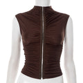 Amauri Pleated Mock Neck Vest