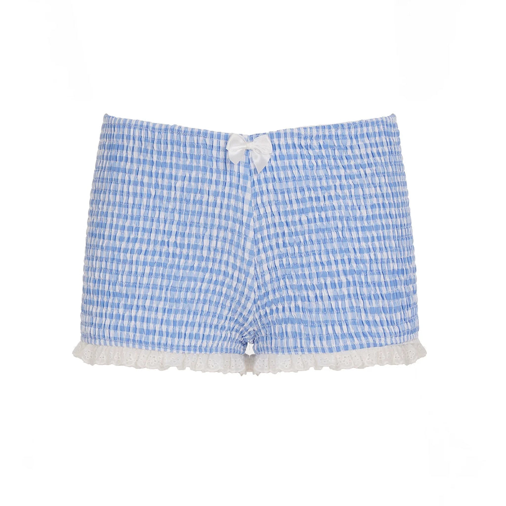 Farryn Scalloped Plaid Shorts
