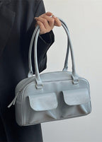 Skyline Pocket Duo - Structured Shoulder Bag with Double Front Pouches