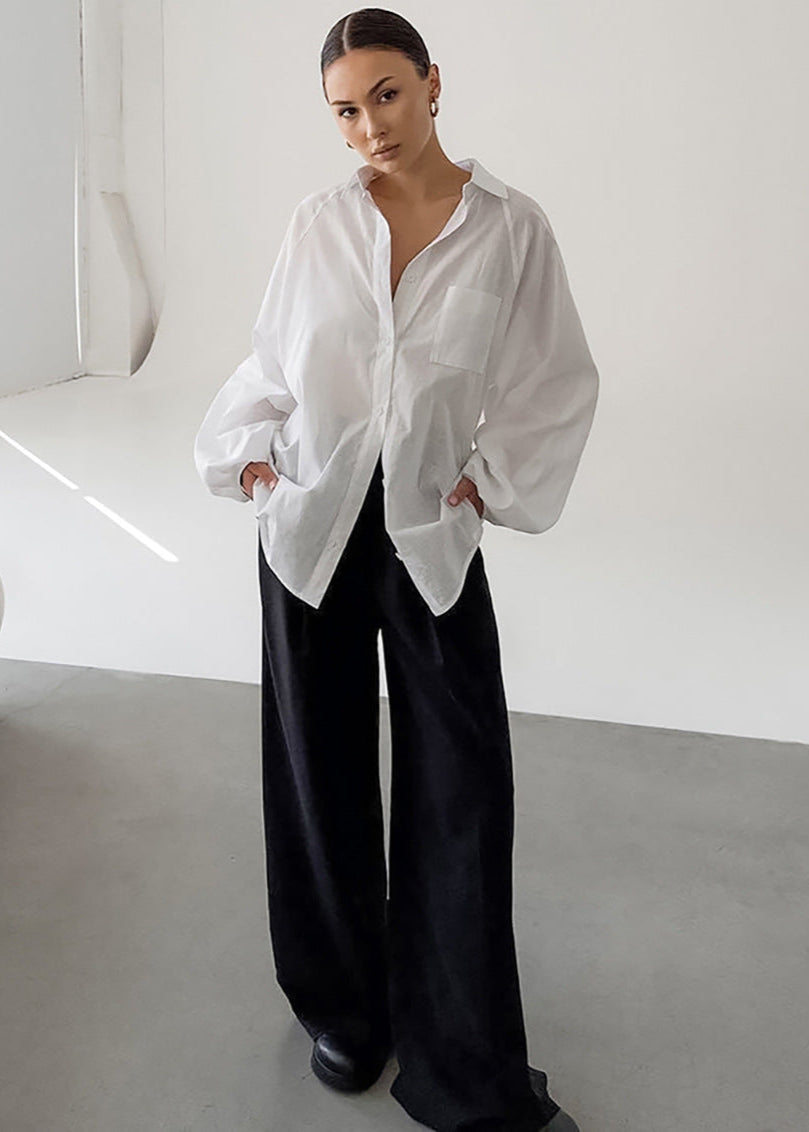 Elara – Oversized Cotton Button-Up Shirt