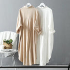 Thalia Effortless Long Linen Shirt Dress Premium Wardrobe Essential