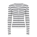 Joyanna Striped Cropped Knit Cardigan
