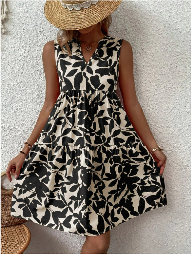 Julieta Effortless Women's a Line Sleeveless Summer Dress with V Neck Design Chic Silhouette Collection