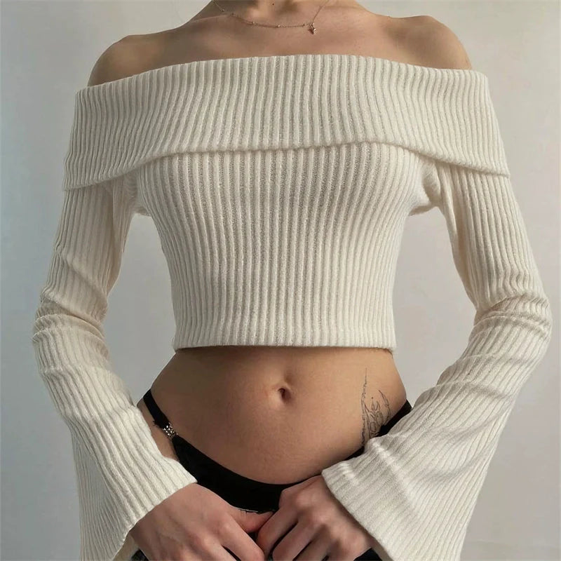 Samaria Ribbed Off Shoulder Top
