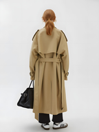 Khaki Double-Breasted Trench Coat