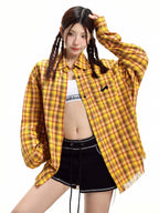 Retro Plaid Long-Sleeve Shirt