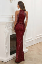 Spak Red Sequin Maxi Dress
