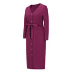 Sakura Ribbed Knit Midi Dress Mulberry