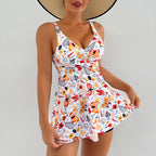 Bárbara Effortless Women's Swim Dress with Floral Design and Ruffles Premium Wardrobe Essential