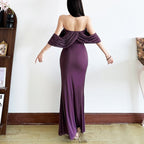 Off - the - shoulder flowing evening dress