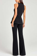 Women Power High Rise Side Zipper Flare Slim Fit Pants